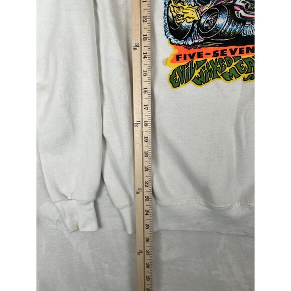 Vintage 57 Bel Air Hot Rod Sweatshirt SIze Medium Evil Wicked Mean Nasty Car 70s - Picture 7 of 12